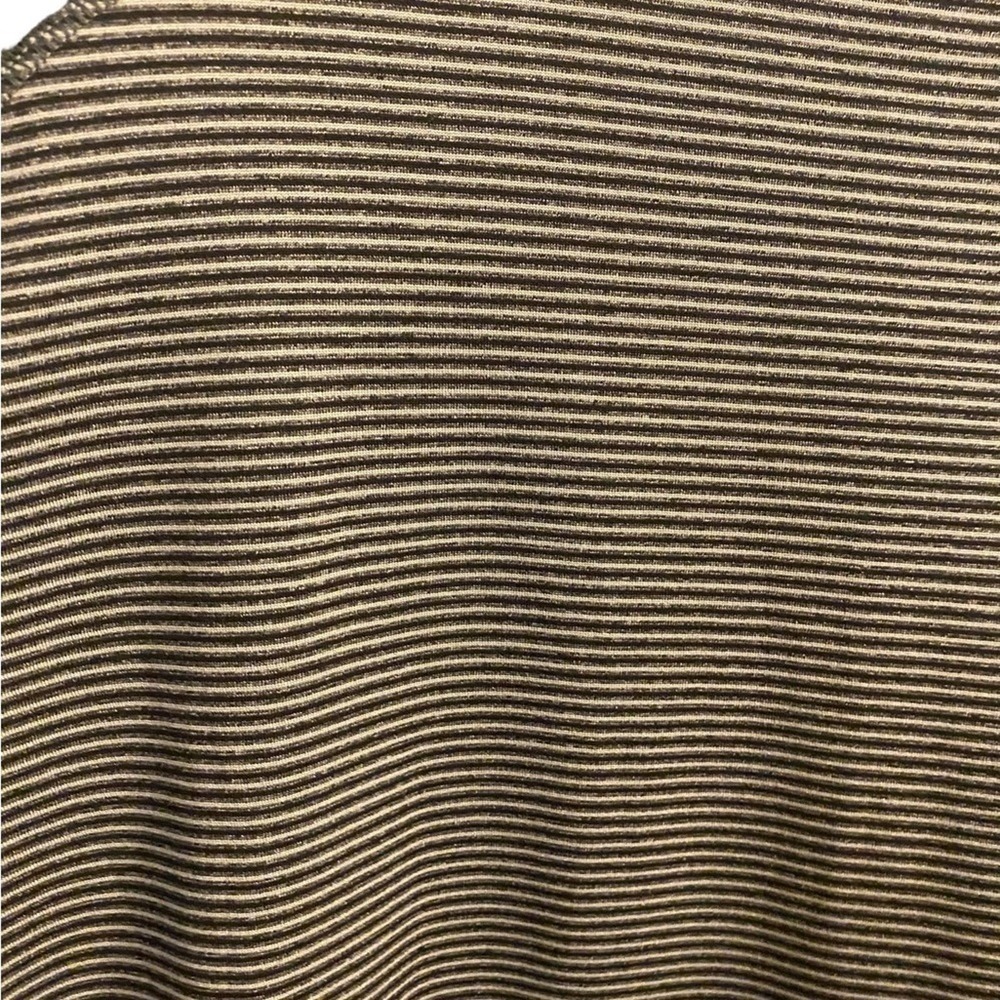 Eddie Bauer In Motion XLT Freedry shirt in gray and black. Horizontal striping. - Picture 8 of 10